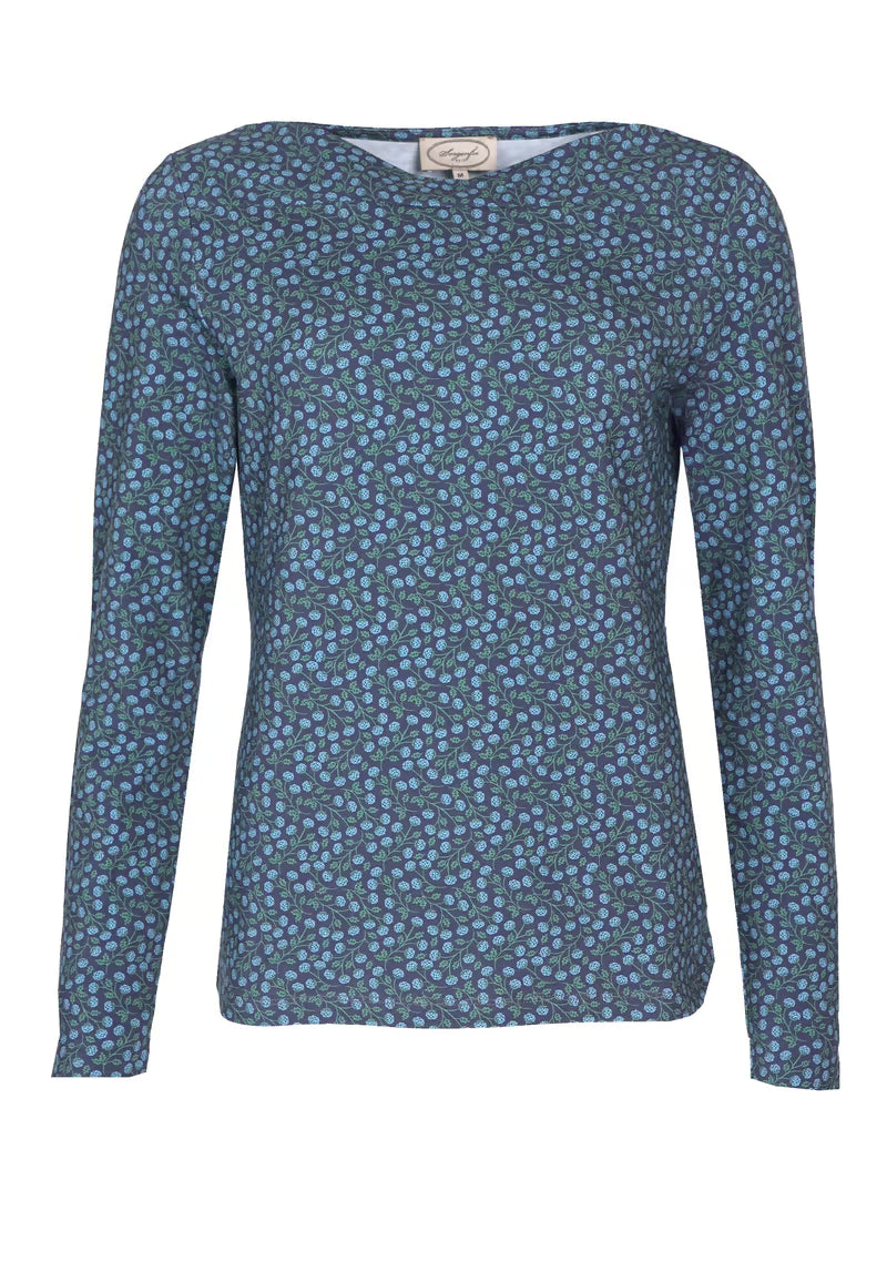 Scandic Shirt "Kajsa Berry" blau/geblümt