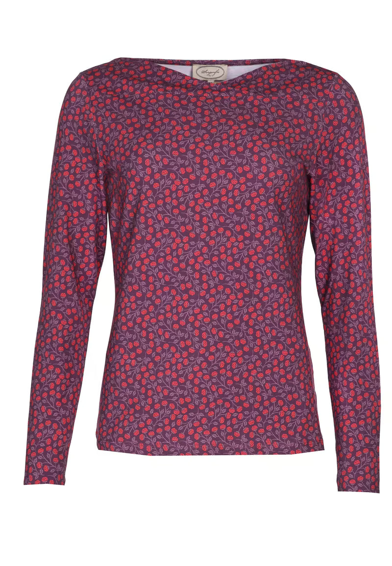 Scandic Shirt "Kajsa Berry" rot/geblümt