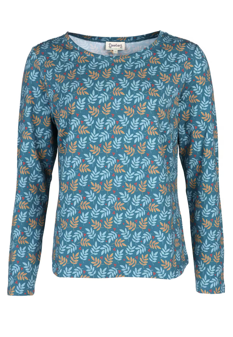 Scandic Shirt "Pittara Leaves" blau