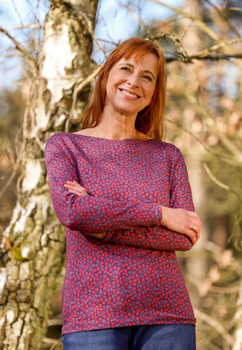 Scandic Shirt "Kajsa Berry" rot/geblümt
