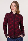 Scandic Strickjacke aus Wolle "Simmy Floral" rot/gemustert
