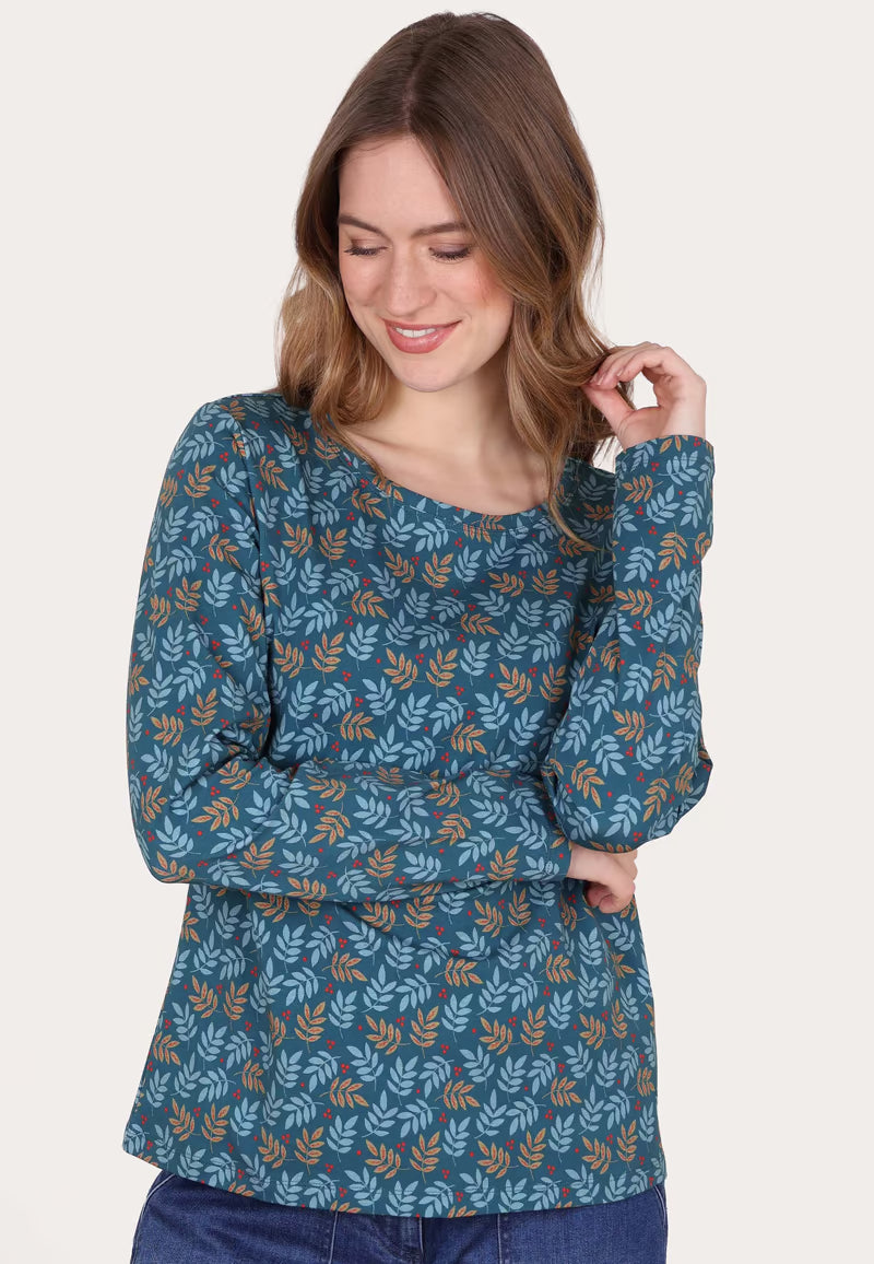Scandic Shirt "Pittara Leaves" blau