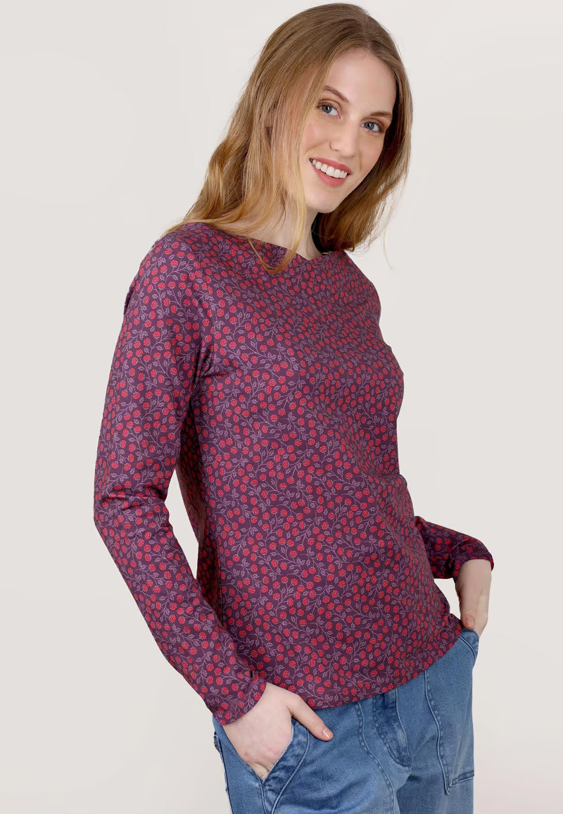 Scandic Shirt "Kajsa Berry" rot/geblümt