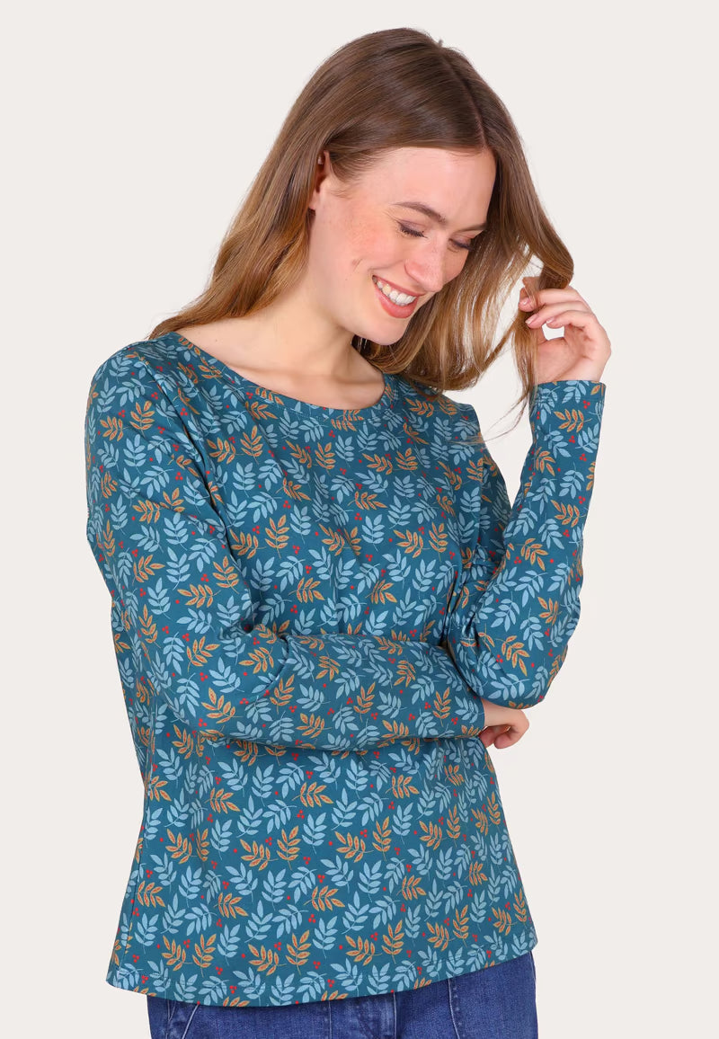 Scandic Shirt "Pittara Leaves" blau