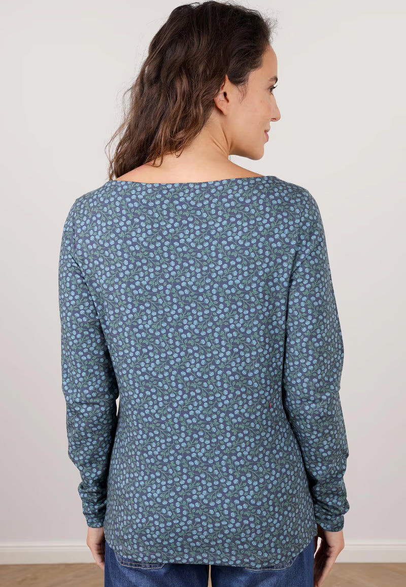 Scandic Shirt "Kajsa Berry" blau/geblümt