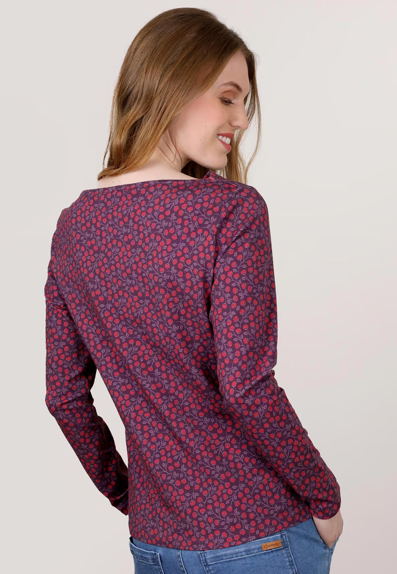 Scandic Shirt "Kajsa Berry" rot/geblümt