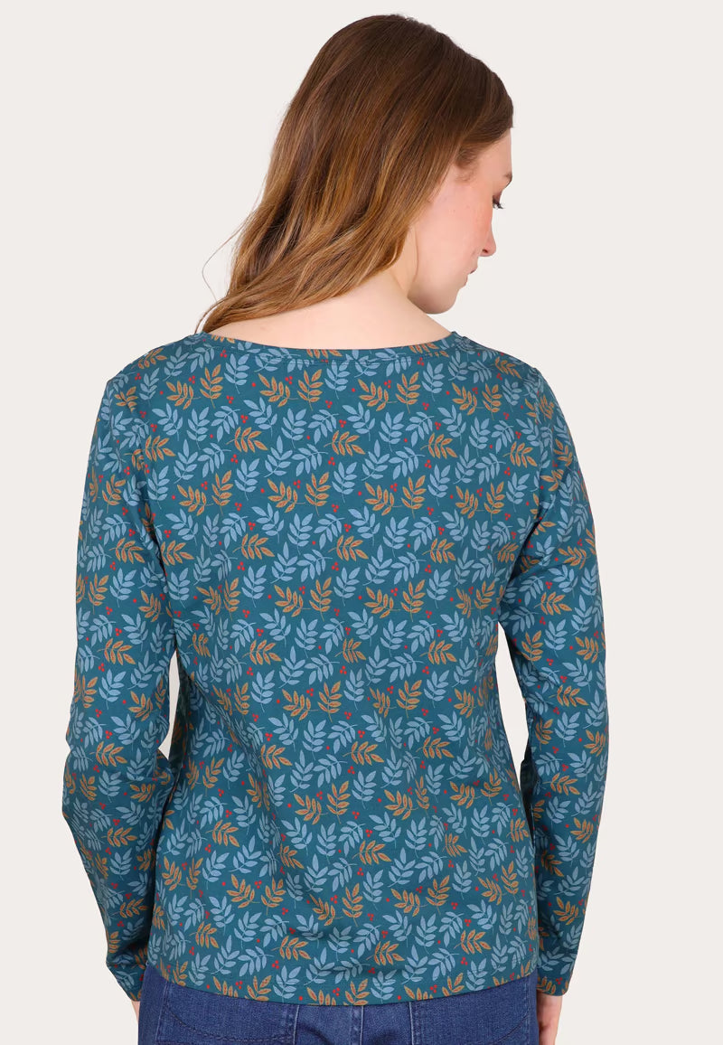 Scandic Shirt "Pittara Leaves" blau