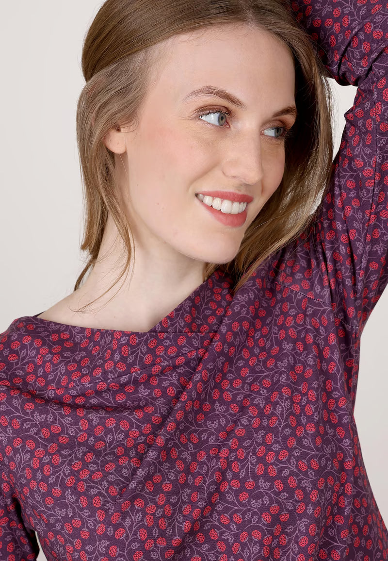Scandic Shirt "Kajsa Berry" rot/geblümt