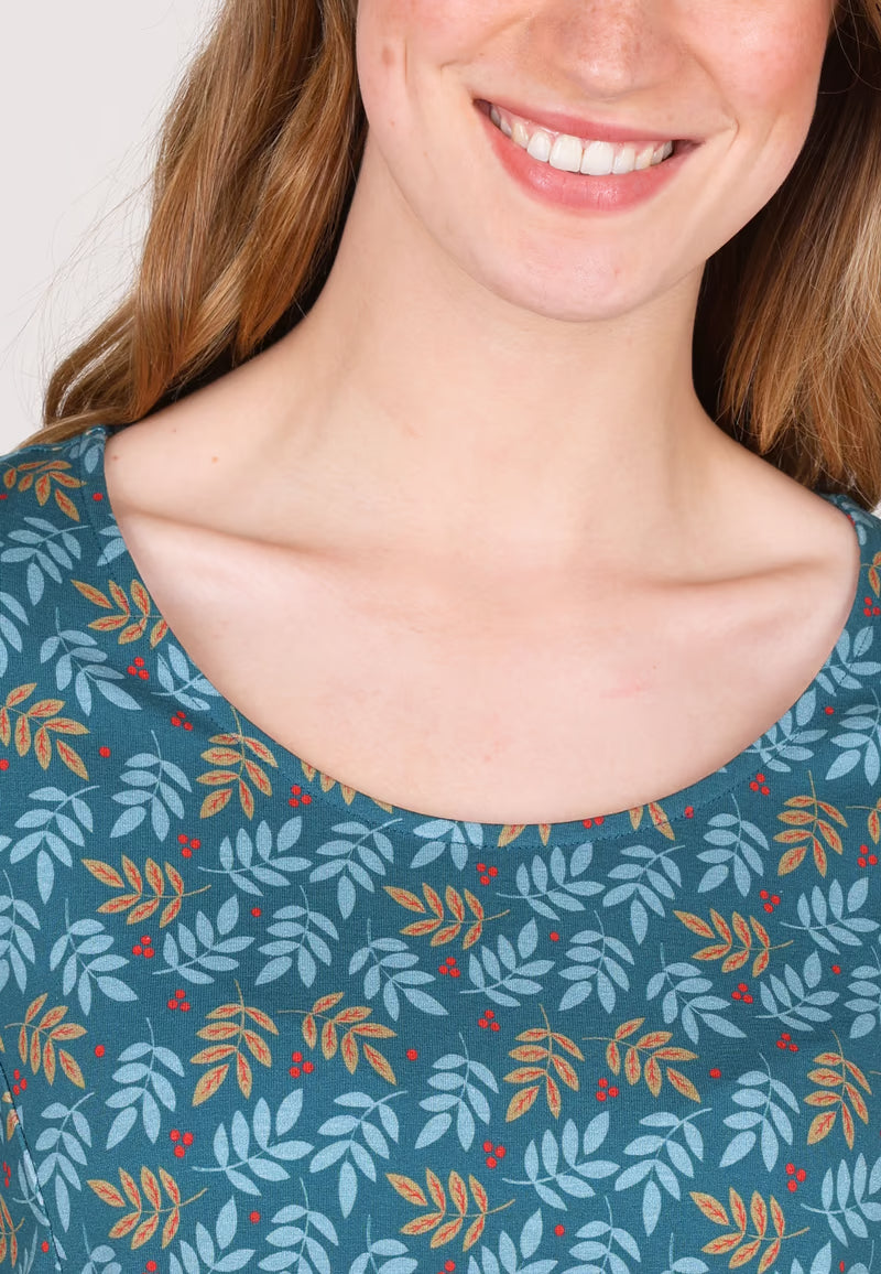Scandic Shirt "Pittara Leaves" blau