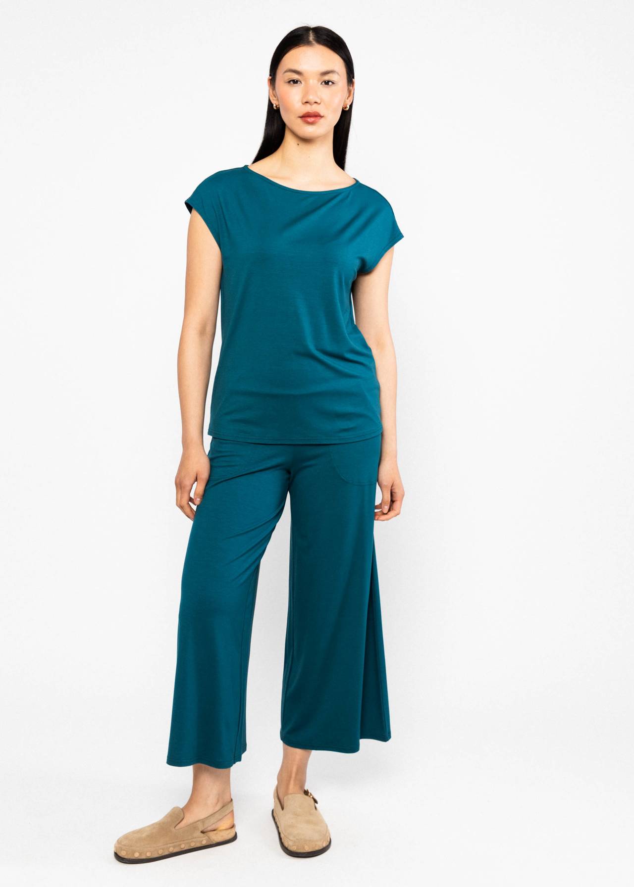 Blutsgeschwister T-Shirt "Breezy Flowgirl" blau