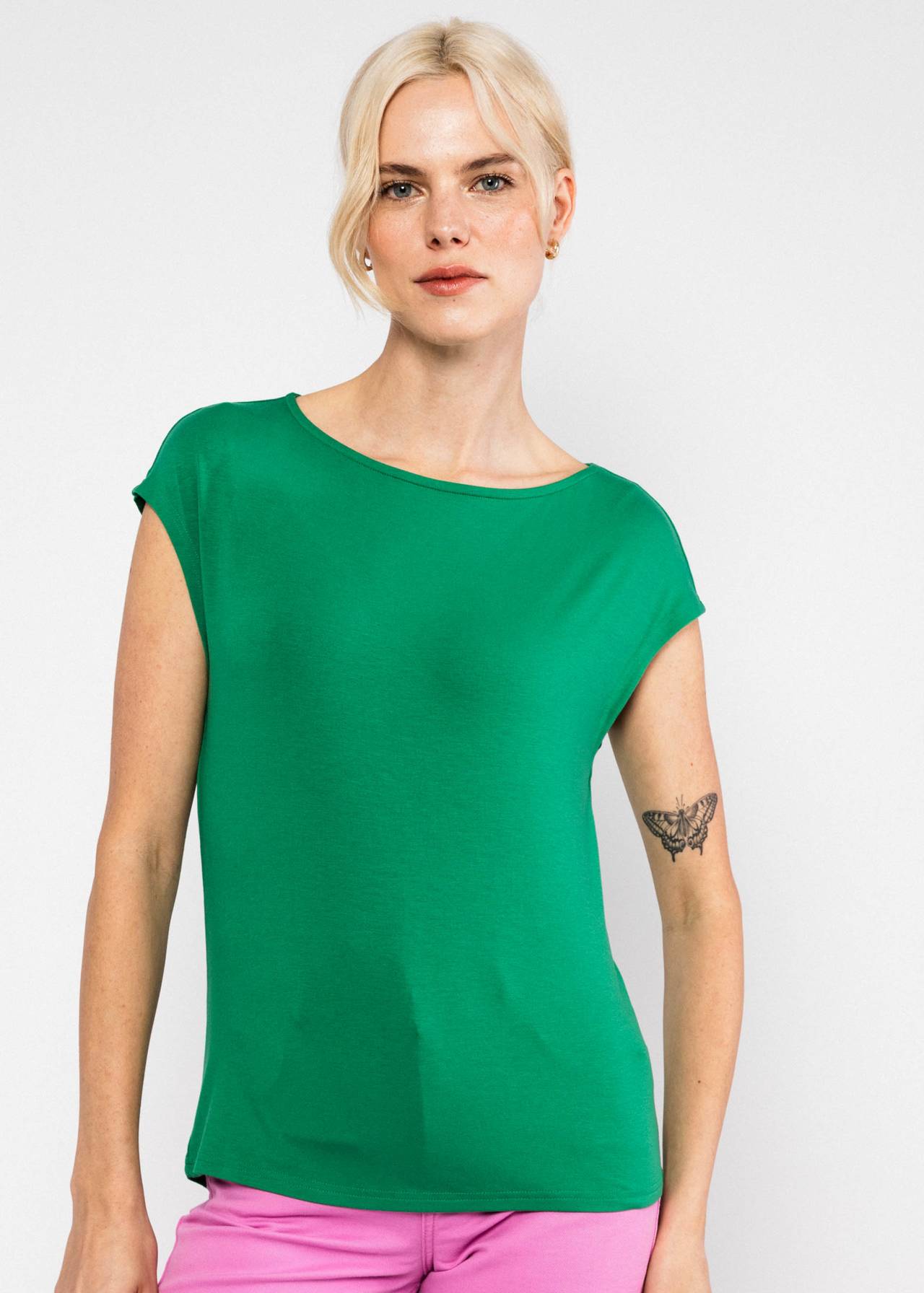 Blutsgeschwister T-Shirt "Breezy Flowgirl" grün