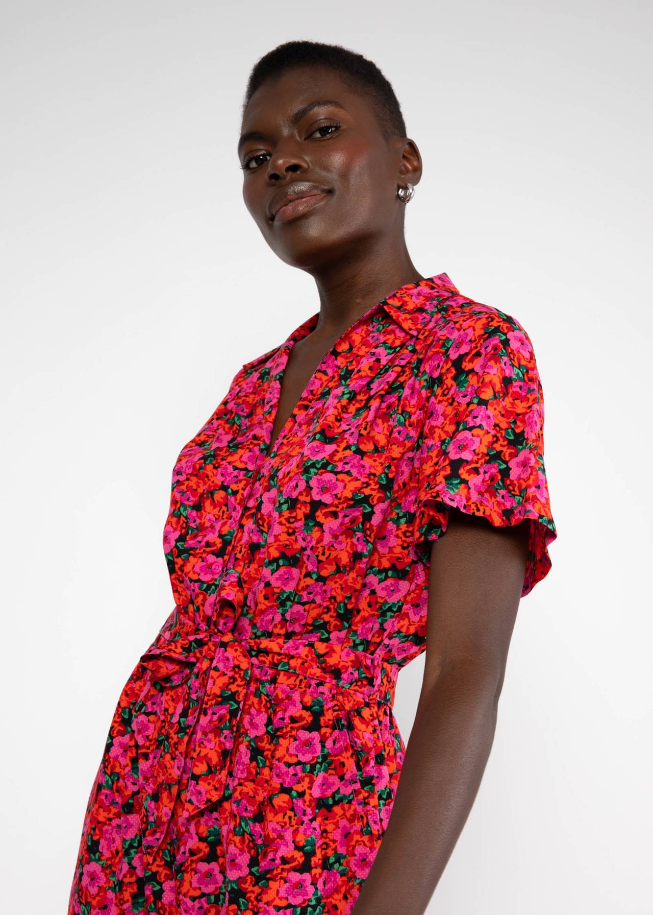 Blutsgeschwister Overall "Charming Steps" rot geblümt