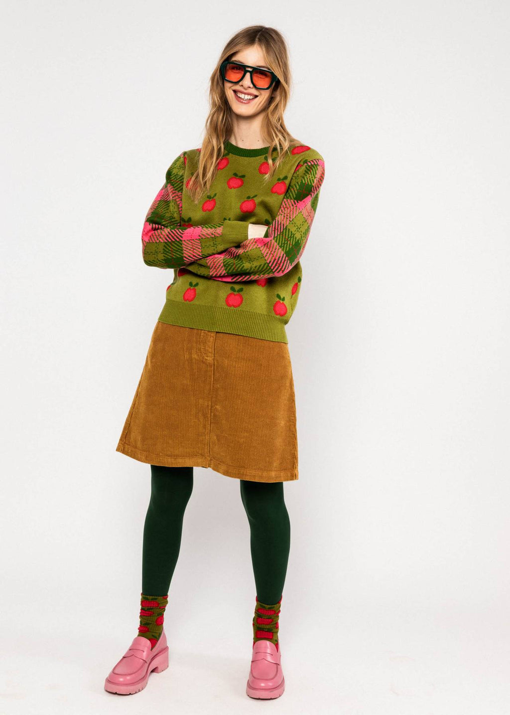 Blutsgeschwister Pullover "Cosy Storyteller" grün/Apfel