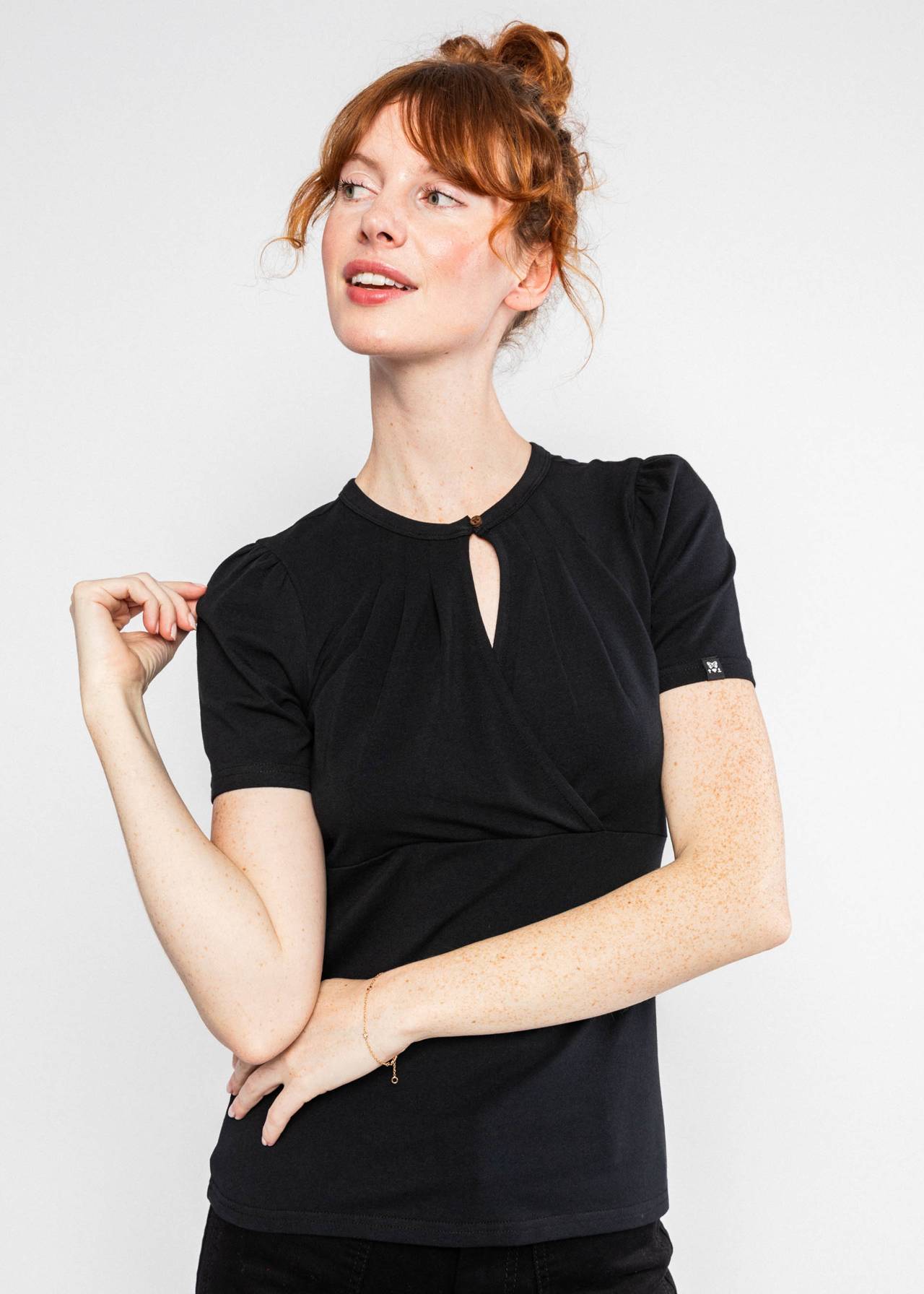 Blutsgeschwister T-Shirt "Criss Cross Coeur" schwarz