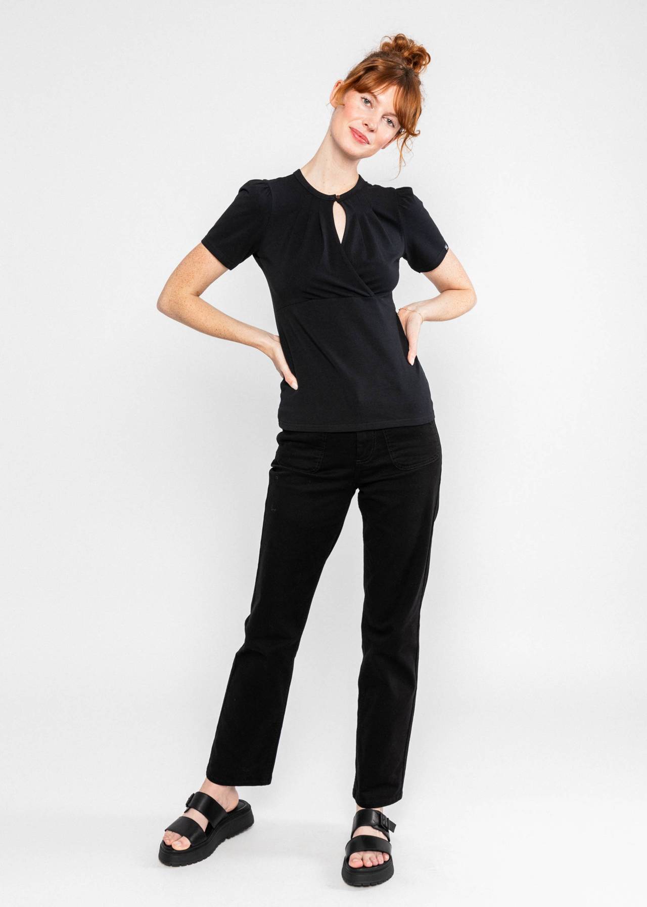 Blutsgeschwister T-Shirt "Criss Cross Coeur" schwarz