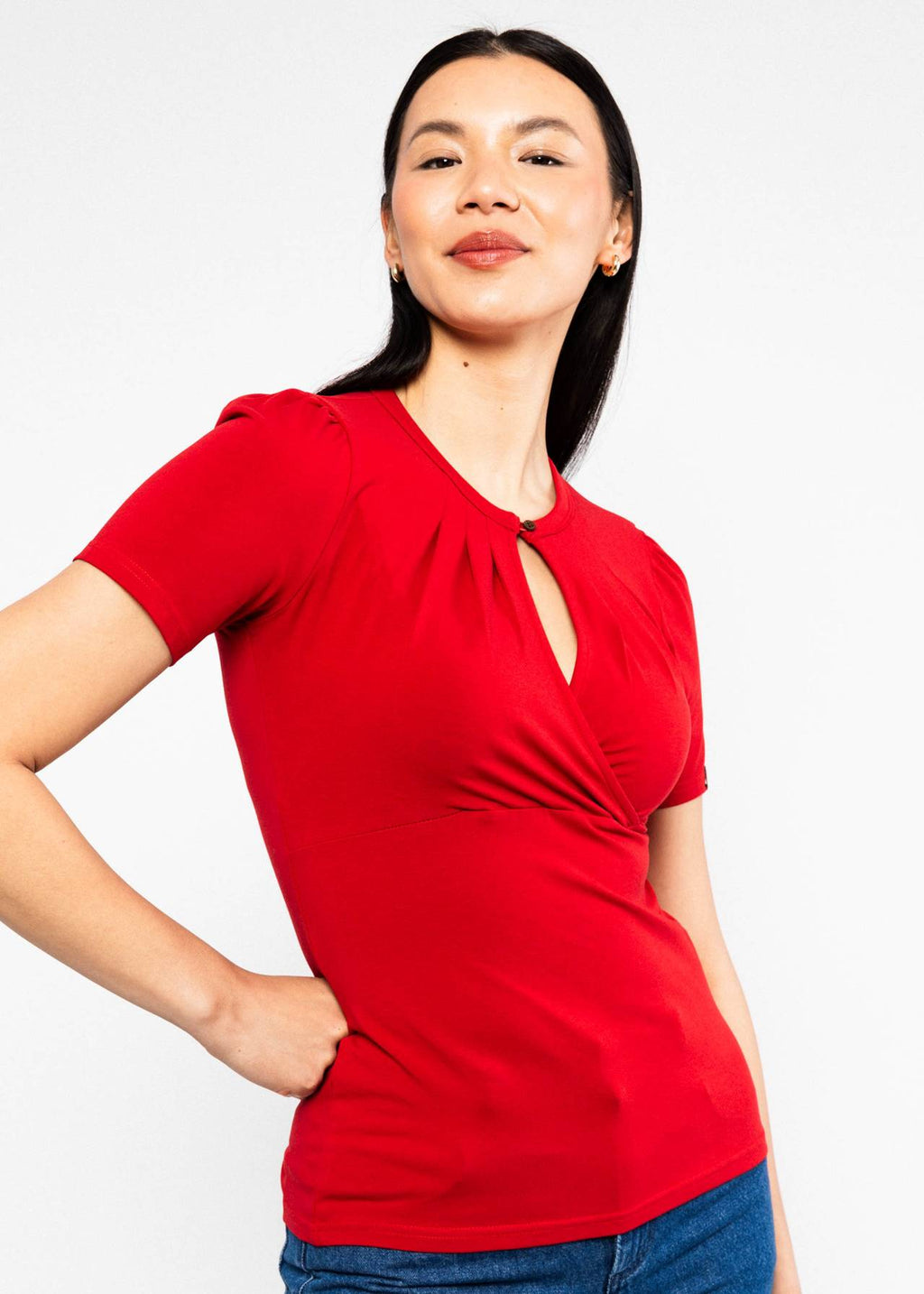 Blutsgeschwister Shirt "Criss Cross Coeur" rot