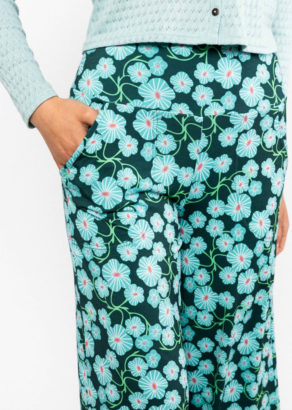 Blutsgeschwister Culotte "Cul de Berlin" petrol/türkis geblümt