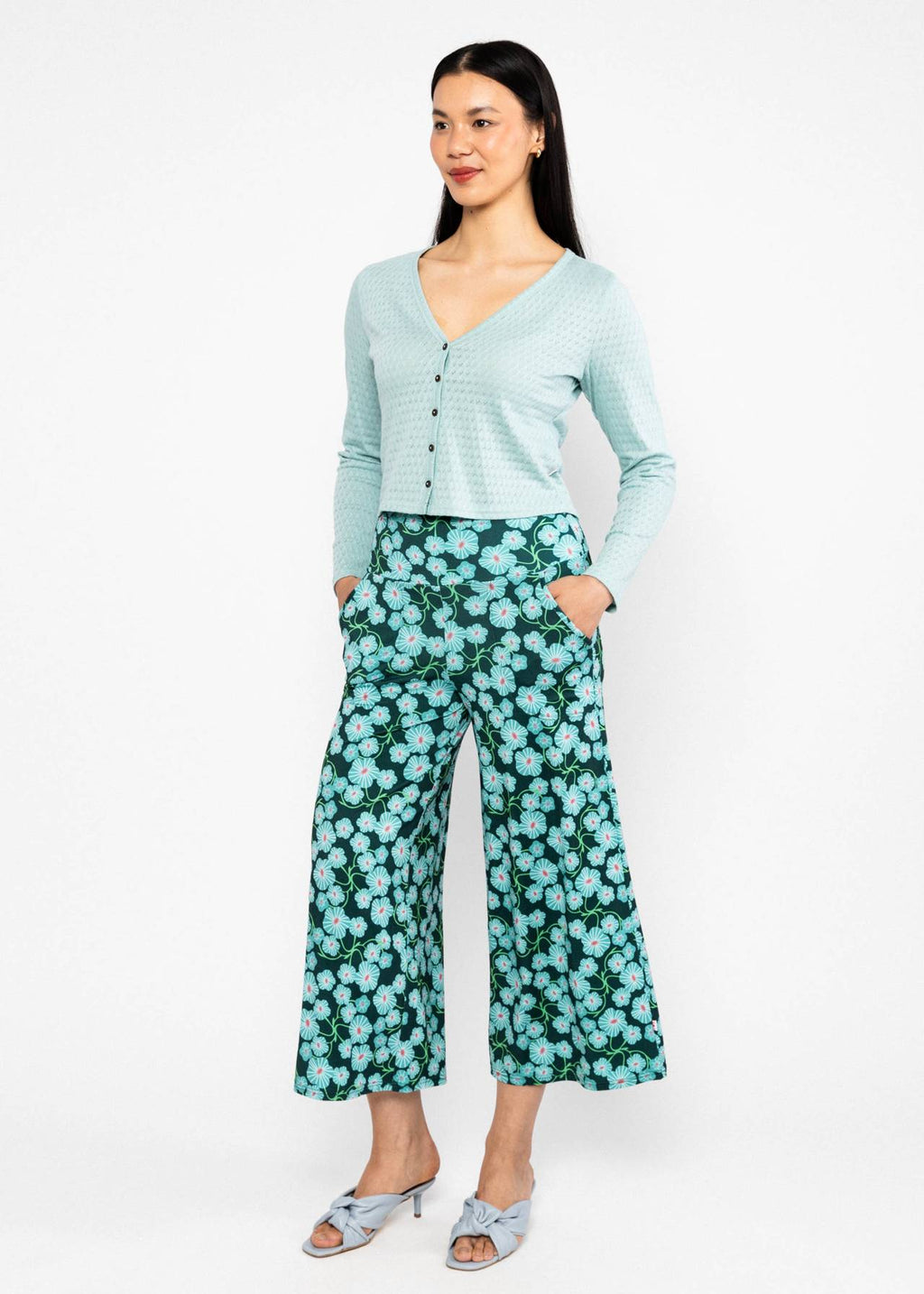 Blutsgeschwister Culotte "Cul de Berlin" petrol/türkis geblümt