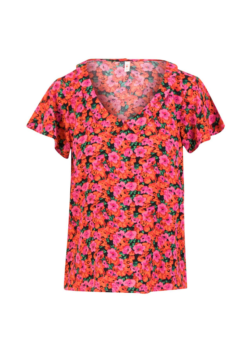Blutsgeschwister Bluse "Feed the Birds" rot geblümt