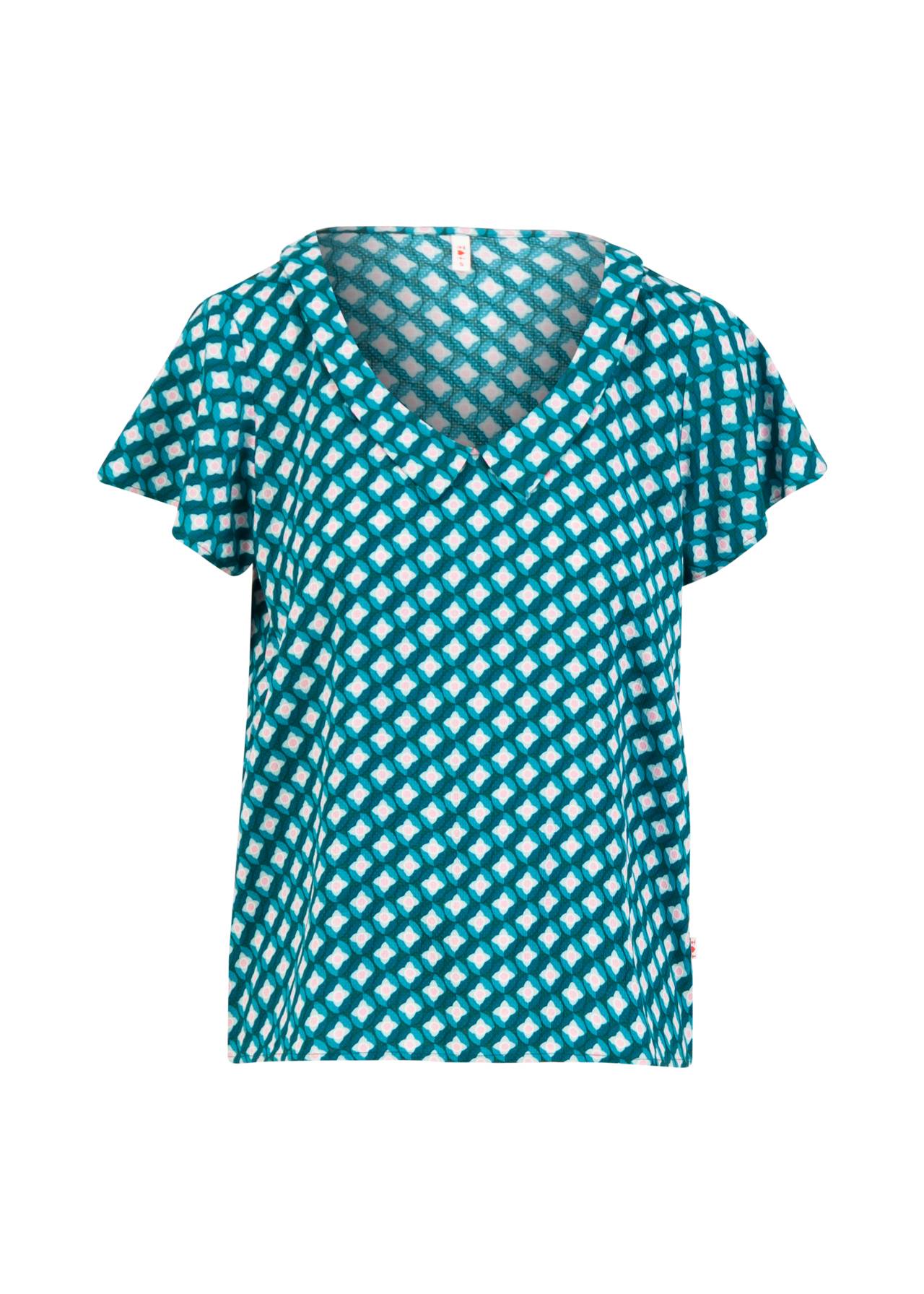 Blutsgeschwister Bluse "Feed the Birds" blau gemustert