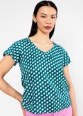 Blutsgeschwister Bluse "Feed the Birds" türkis/rosa gemustert