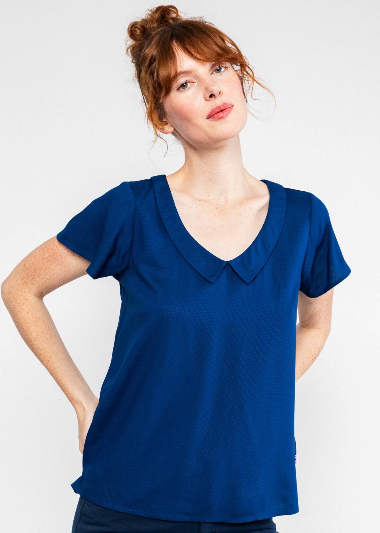 Blutsgeschwister Bluse "Feed the Birds" blau