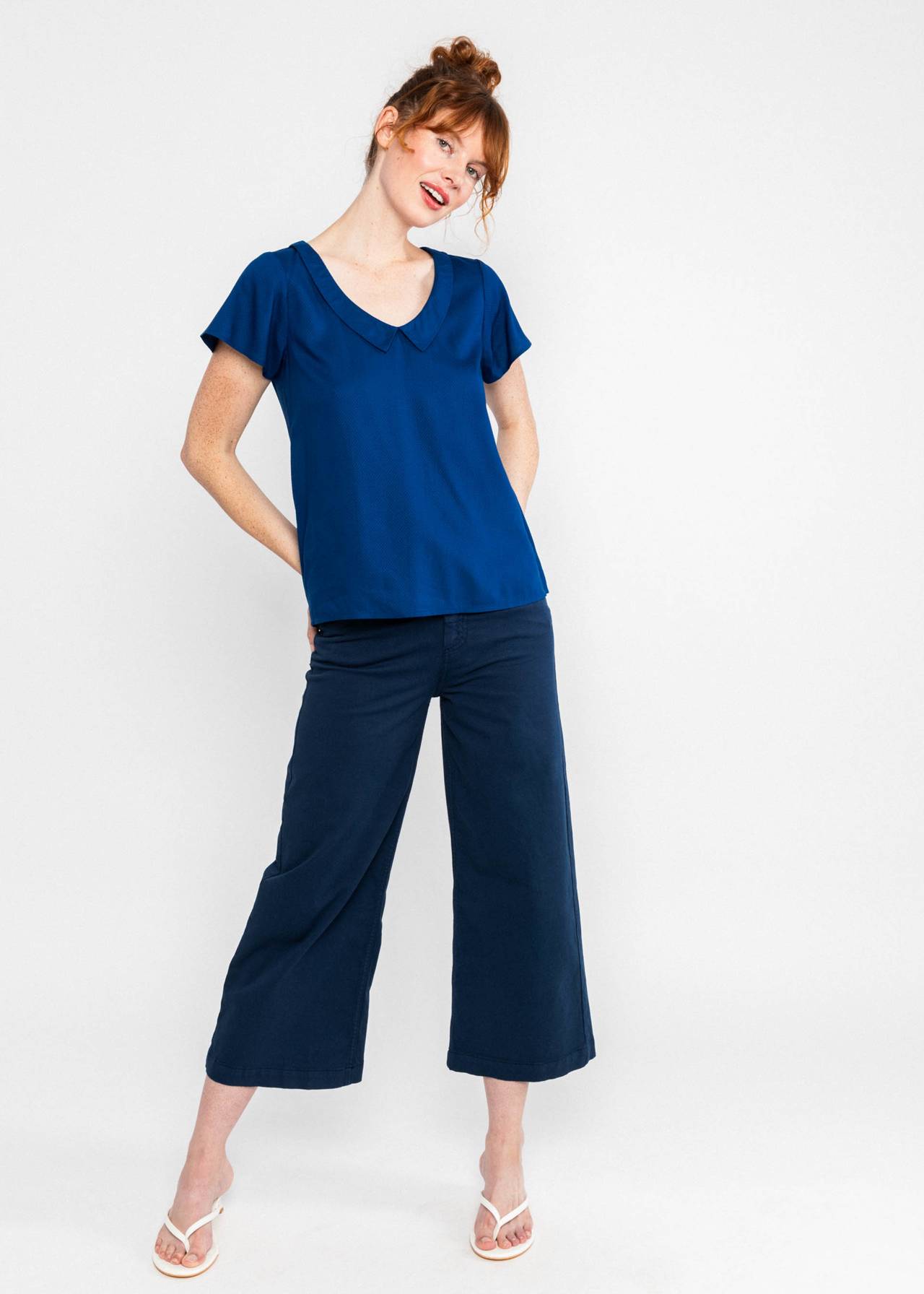 Blutsgeschwister Bluse "Feed the Birds" blau