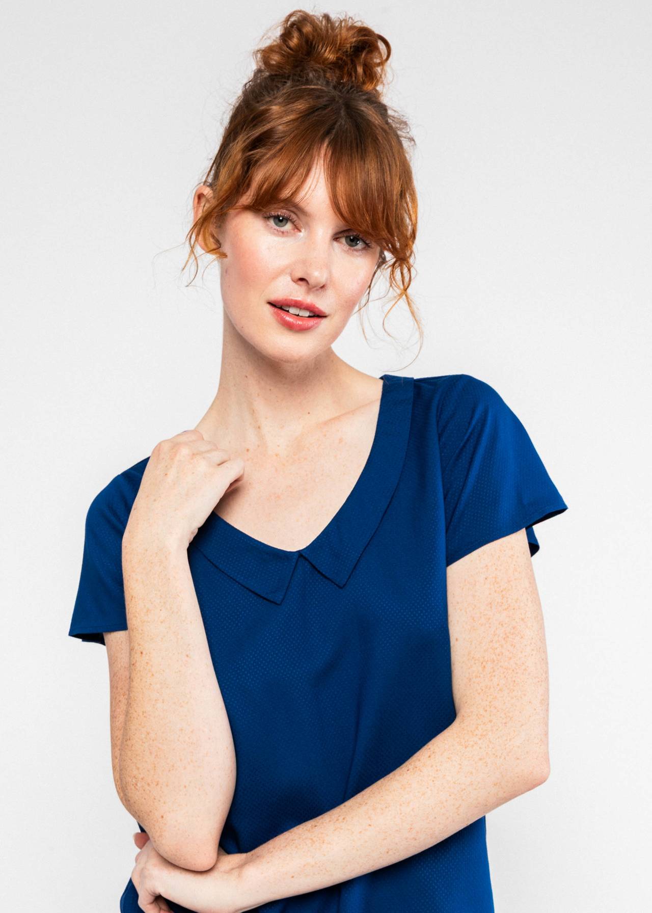 Blutsgeschwister Bluse "Feed the Birds" blau