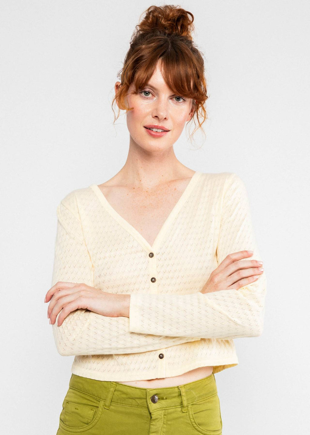Blutsgeschwister Strickjacke "Filigree Cardymagic" creme/weiß