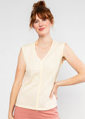Blutsgeschwister Top aus Strick "Filigree Frontluke" creme
