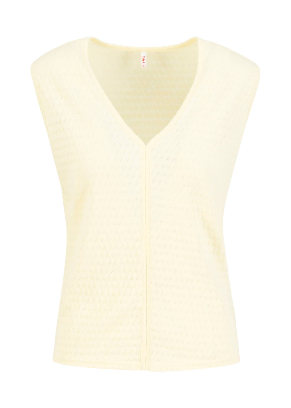 Blutsgeschwister Top aus Strick "Filigree Frontluke" creme