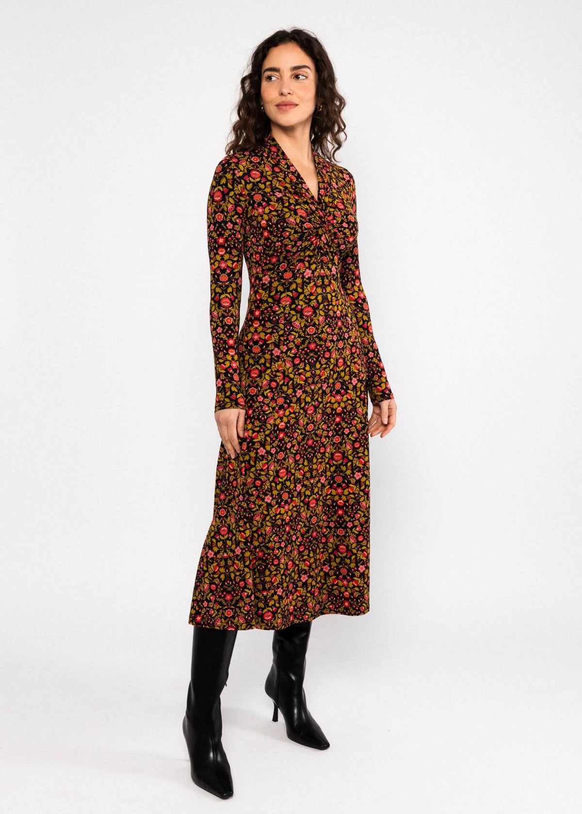 Blutsgeschwister Kleid "Hot Knot Shawl" braun/gemustert