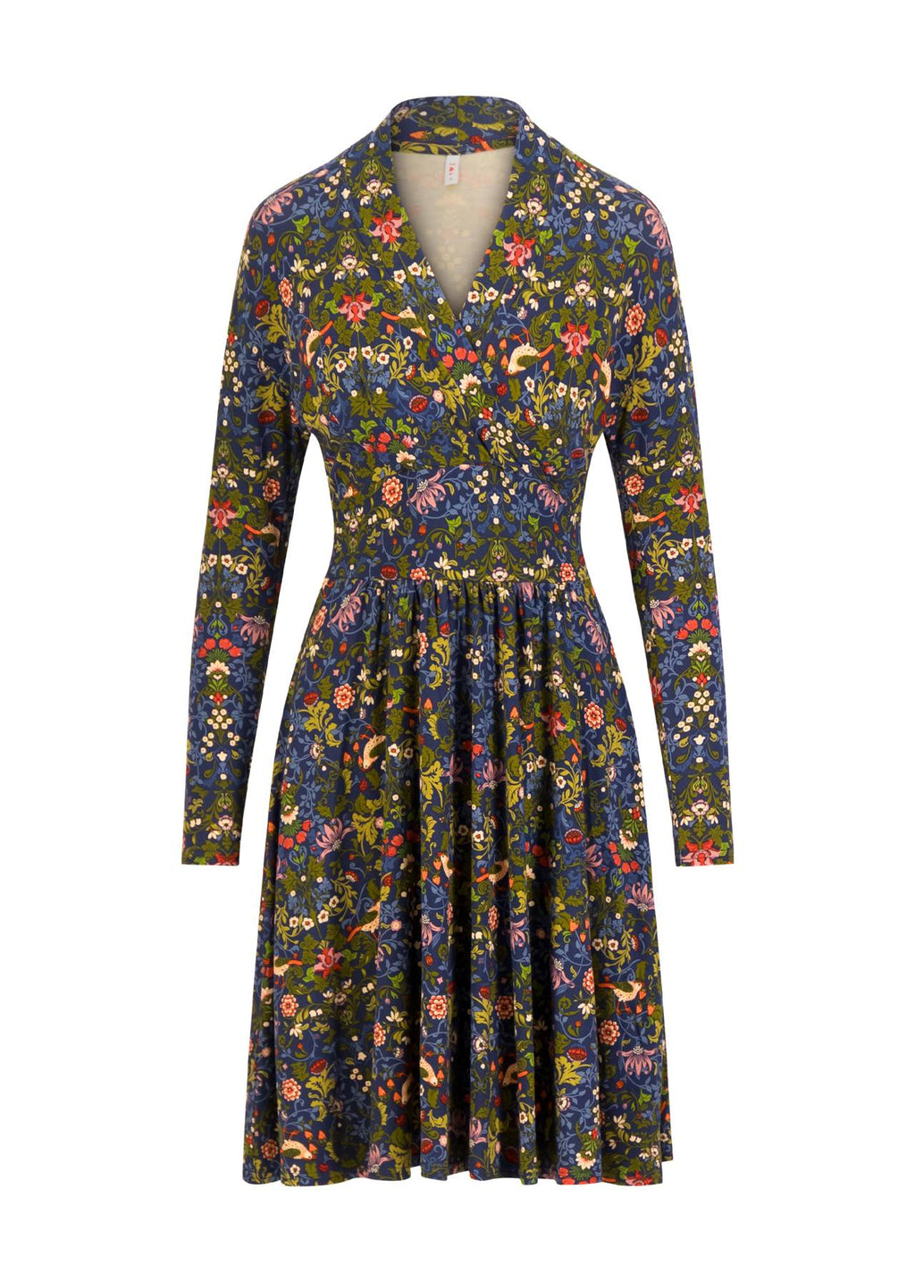 Blutsgeschwister Kleid "La Vie est Belle en Hiver" blau/grün geblümt