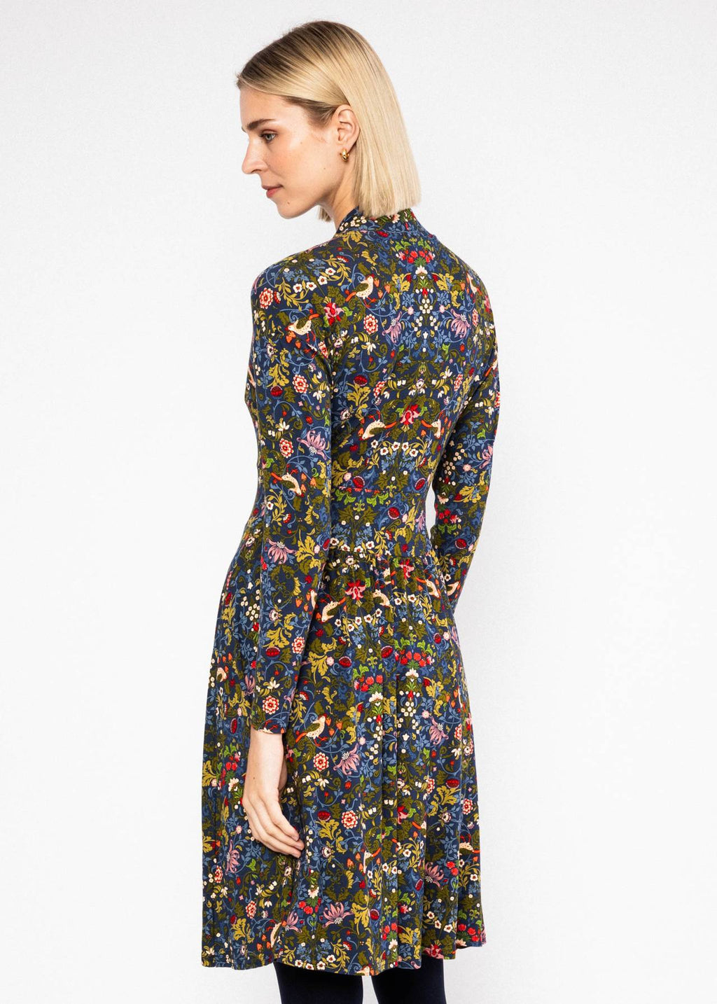 Blutsgeschwister Kleid "La Vie est Belle en Hiver" blau/grün geblümt