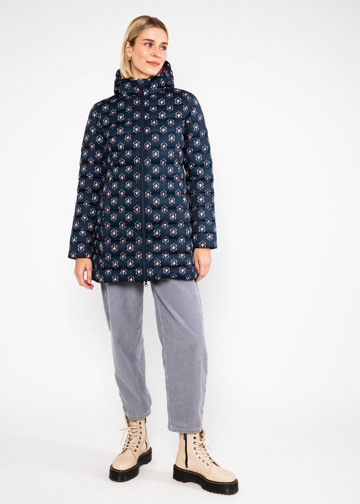 Blutsgeschwister Jacke "No Down Queen" blau/muster
