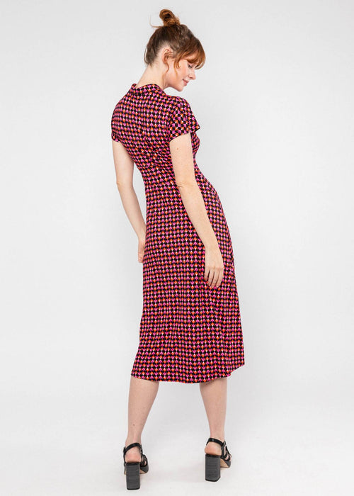 Blutsgeschwister Kleid "Now We Are Talking Ease" pink/lila gemustert