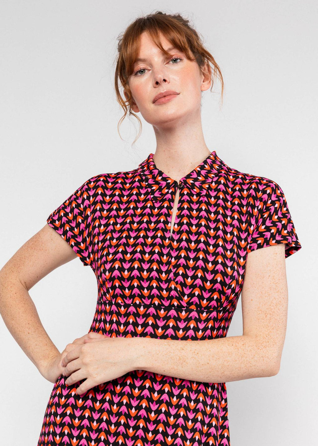Blutsgeschwister Kleid "Now We Are Talking Ease" pink/lila gemustert