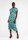 Blutsgeschwister Kleid "Now We Are Talking Ease"  petrol/türkis geblümt