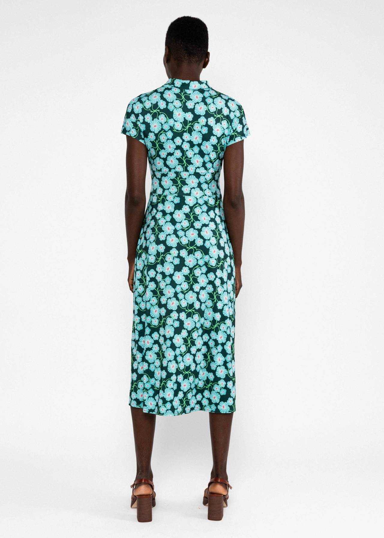 Blutsgeschwister Kleid "Now We Are Talking Ease" hellblau/grün geblümt