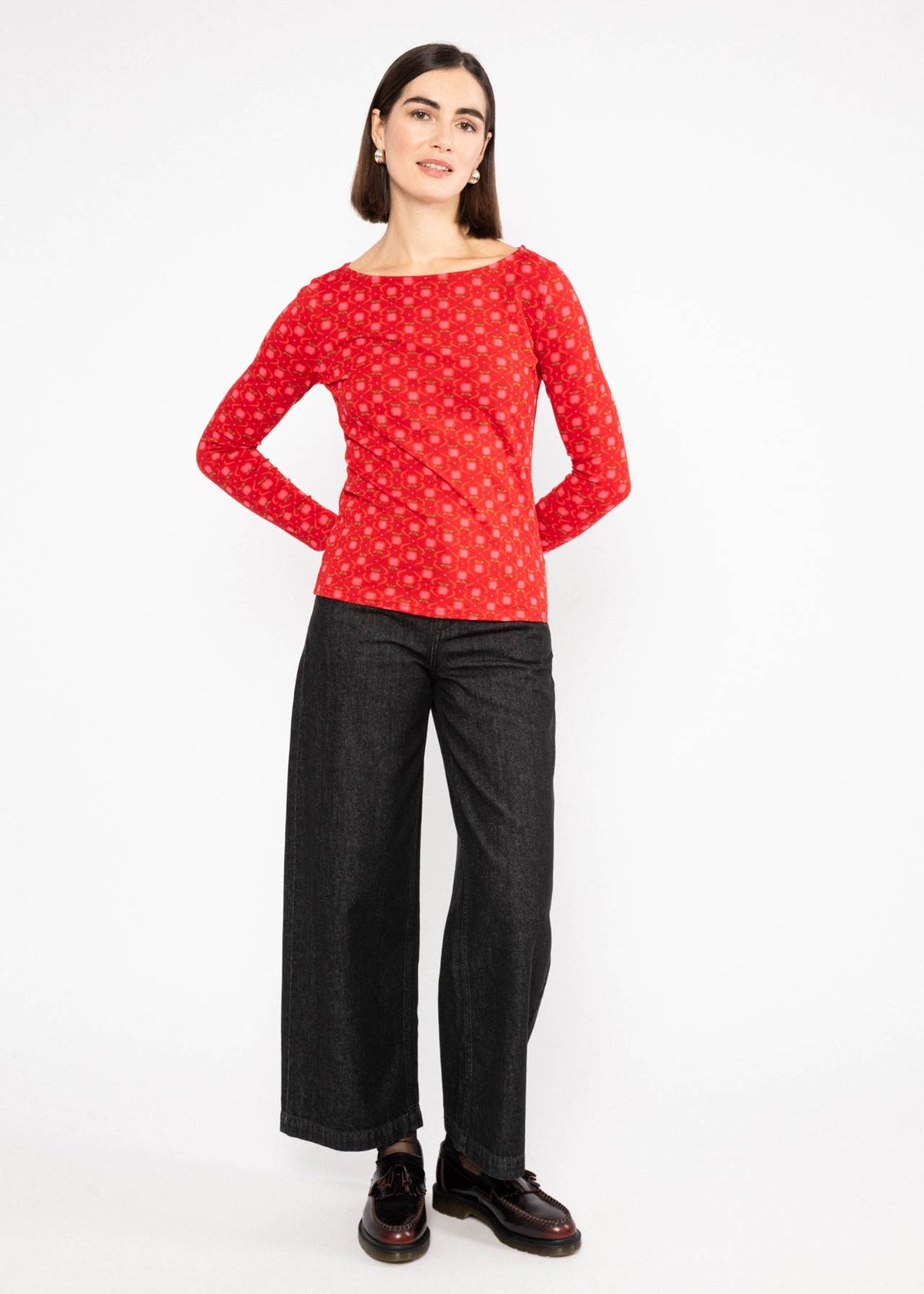 Blutsgeschwister Shirt "Oh Marine" rot/gemustert