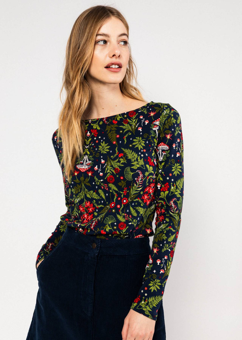 Blutsgeschwister Shirt "Oh Marine" blau/gemustert