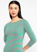 Blutsgeschwister Shirt "Oh Marine" grün/rosa gestreift