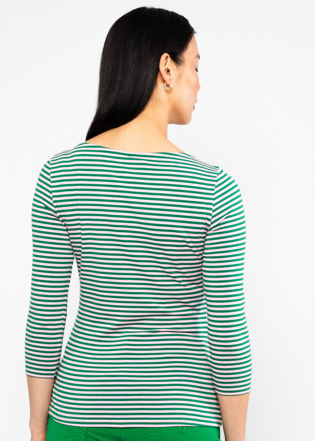 Blutsgeschwister Shirt "Oh Marine" grün/rosa gestreift