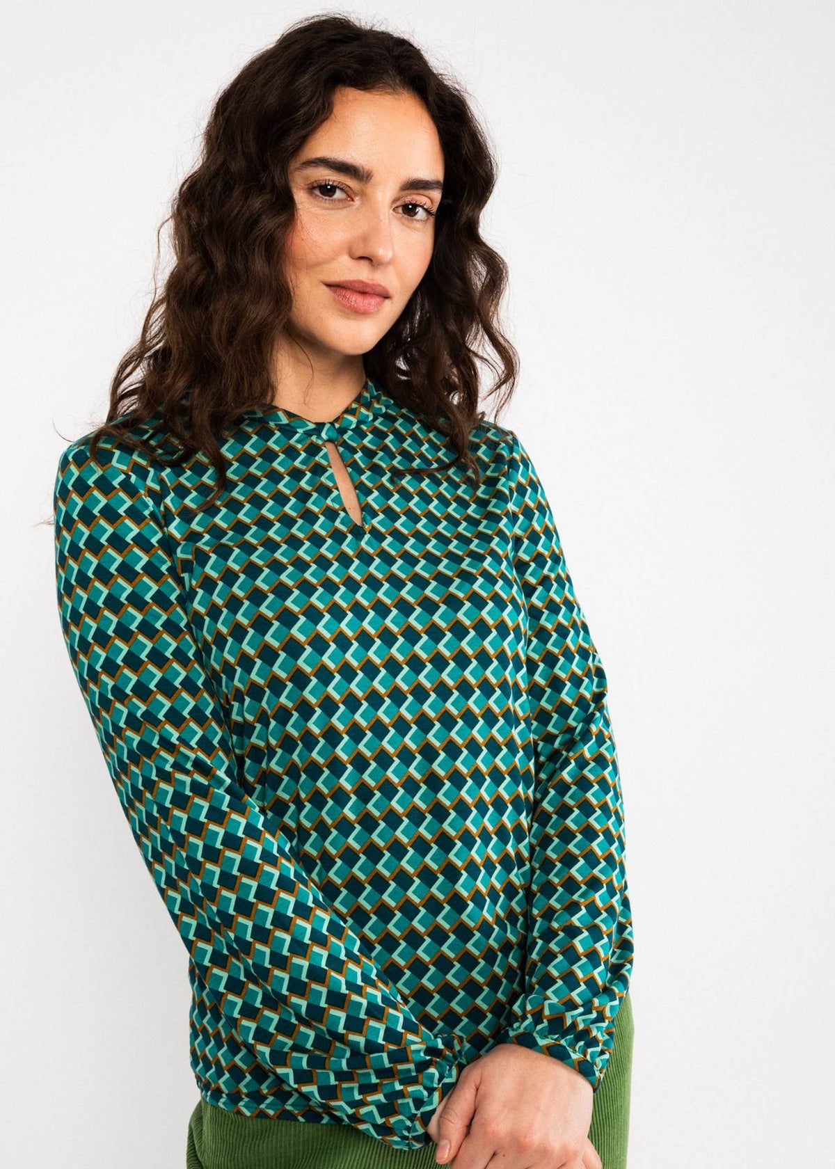 Blutsgeschwister Shirt "Oh my Knot" türkis/gemustert