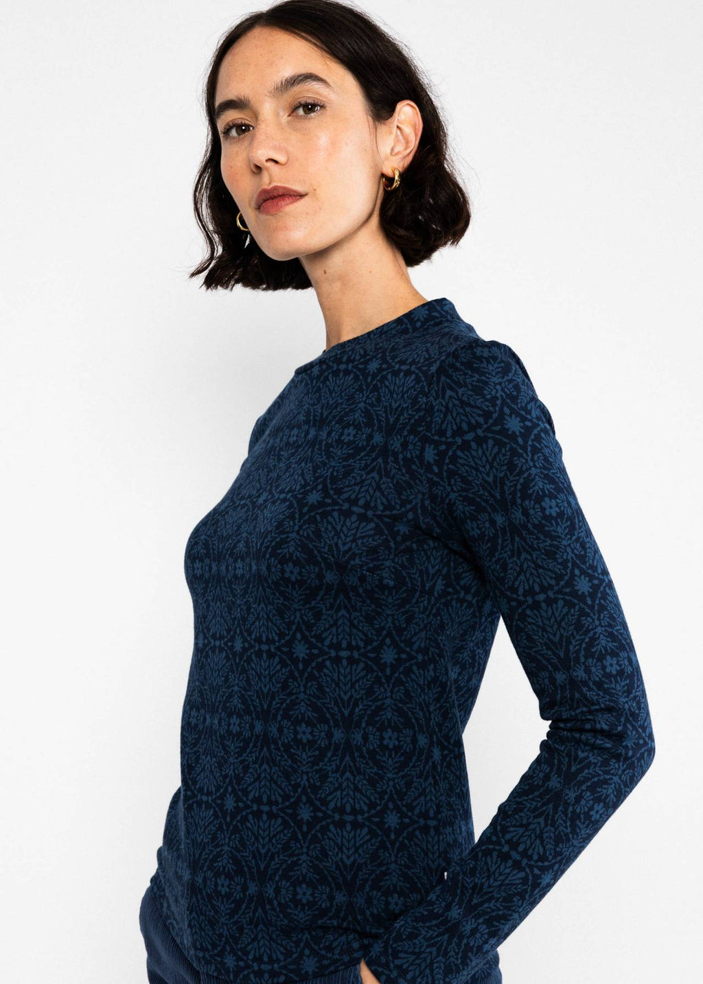 Blutsgeschwister Pullover "Safe and Warm Turtle" blau/gemustert