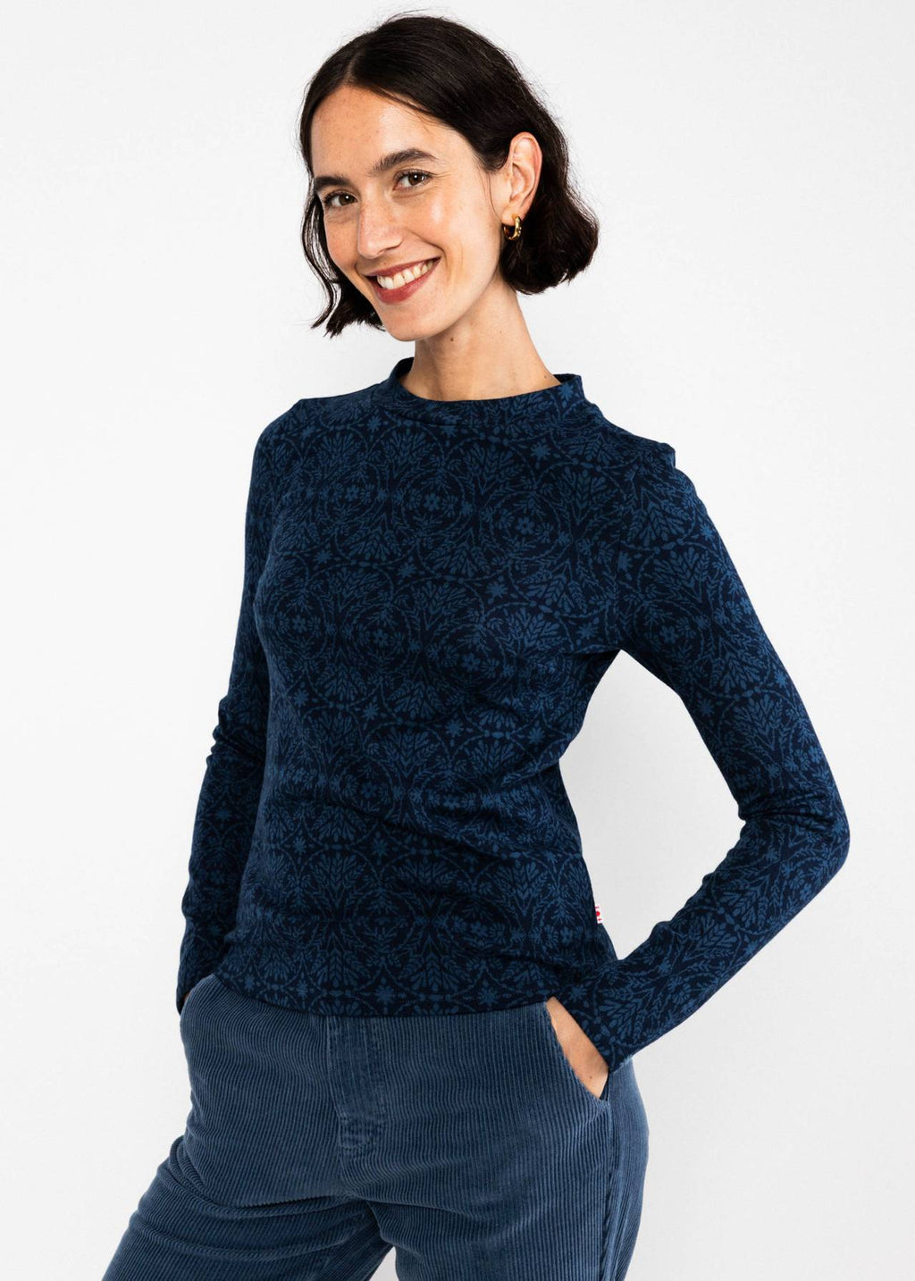 Blutsgeschwister Pullover "Safe and Warm Turtle" blau/gemustert