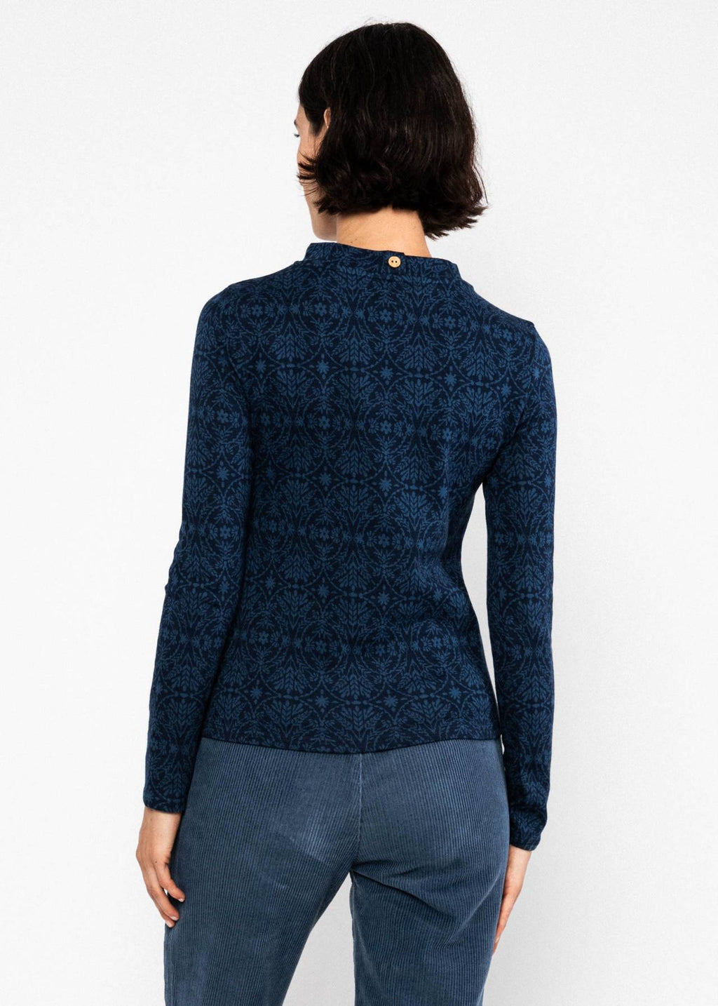 Blutsgeschwister Pullover "Safe and Warm Turtle" blau/gemustert