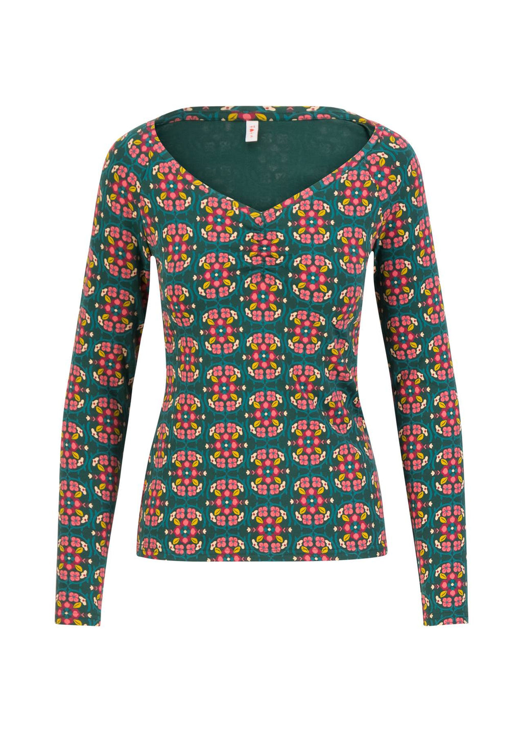 Blutsgeschwister Shirt "Savoir-Vivre" petrol/bunt geblümt