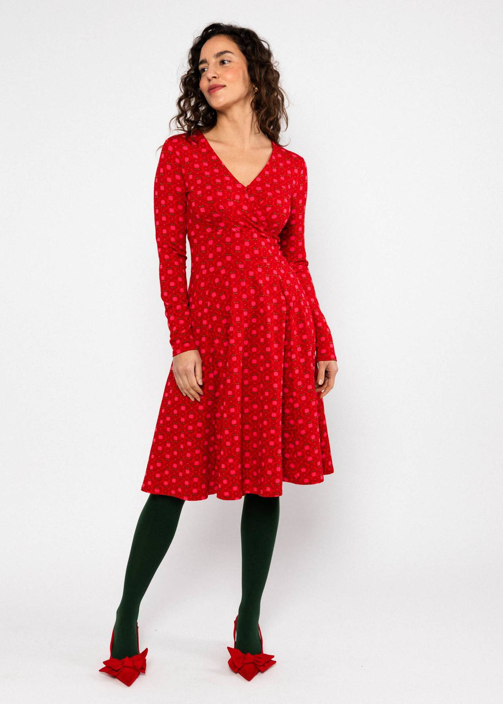 Blutsgeschwister Kleid "Shalala Tralala" rot/gemustert
