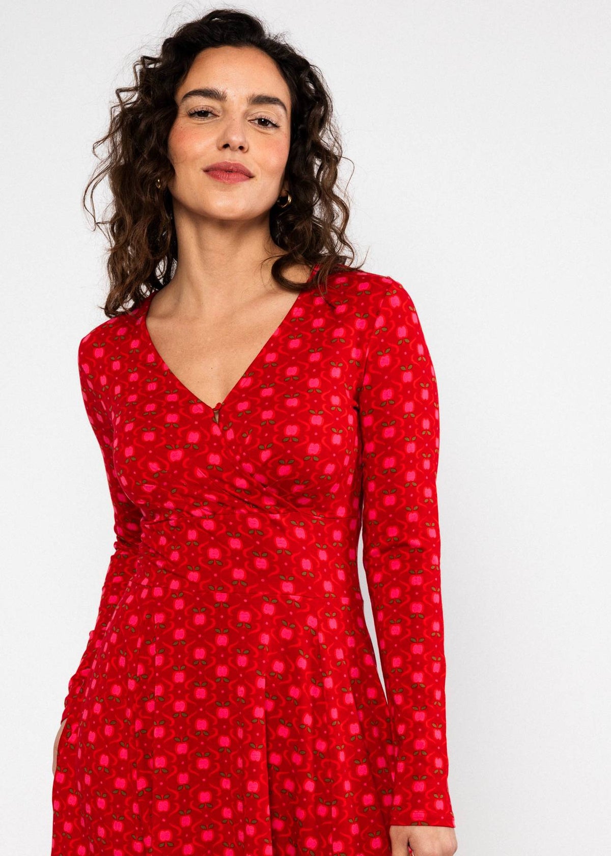 Blutsgeschwister Kleid "Shalala Tralala" rot/gemustert